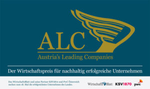 Auszeichnung Austria's Leading Companies (ALC) für nachhaltige Unternehmen